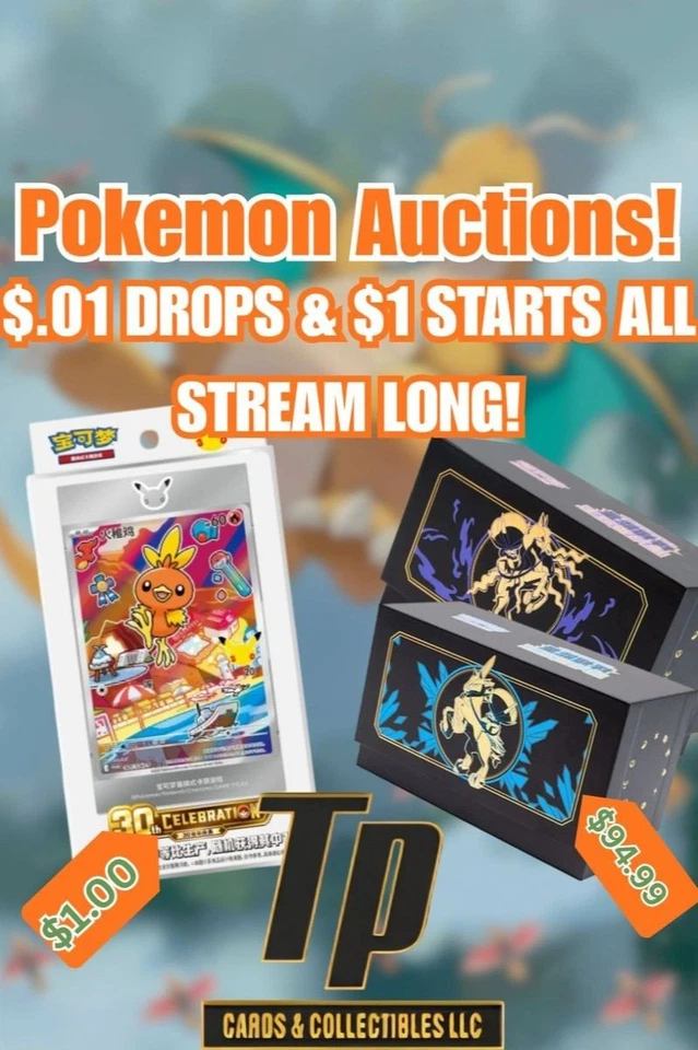 $1 Start Pokemon Auctions | Packs, Bundles, Boxes w/ JC & Jake