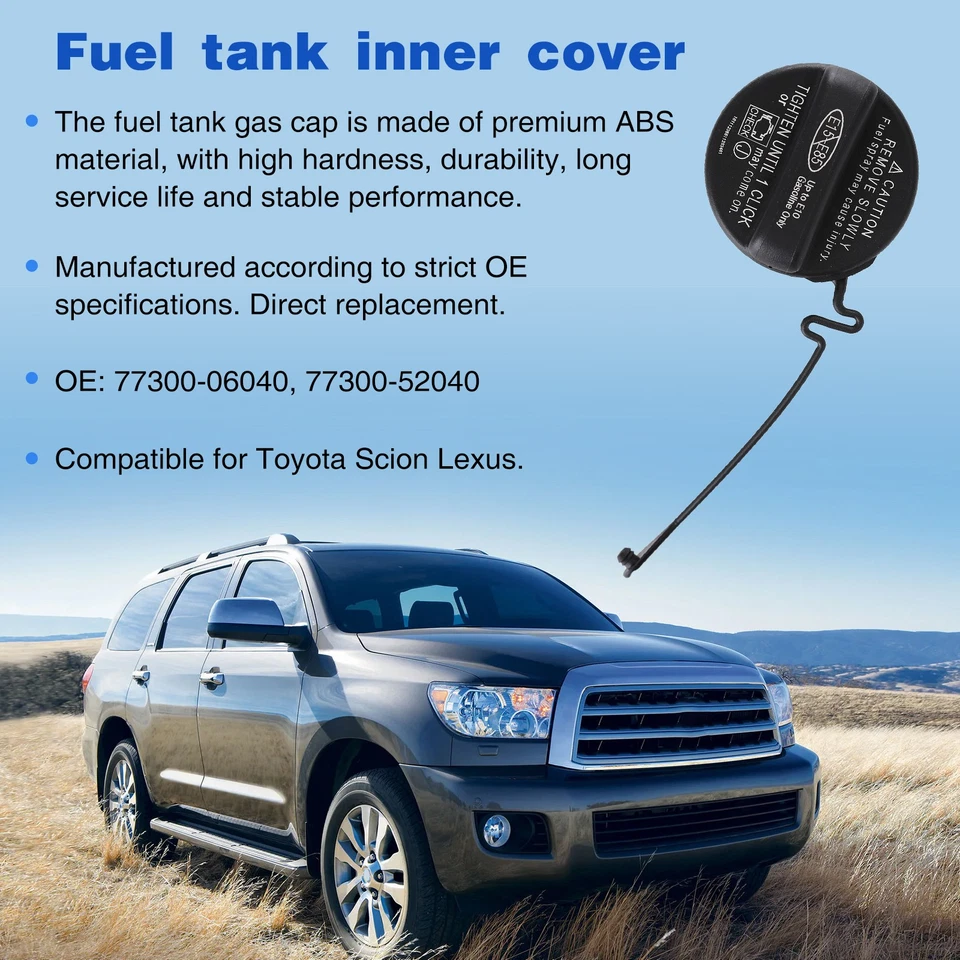 For Toyota Scion Lexus Fuel Tank Cap 77300-06040 77300-52040 Black - Image 3 of 4