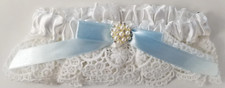 Lace Blue Crochet Garter