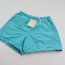 NWT Vtg 1989 Patagonia Baggies 4" Swim Shorts Womens M Mens S/M Blue Retro 80s