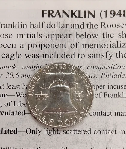 SILVER 1962  FRANKLIN HALF DOLLAR PROOF  TP-3767