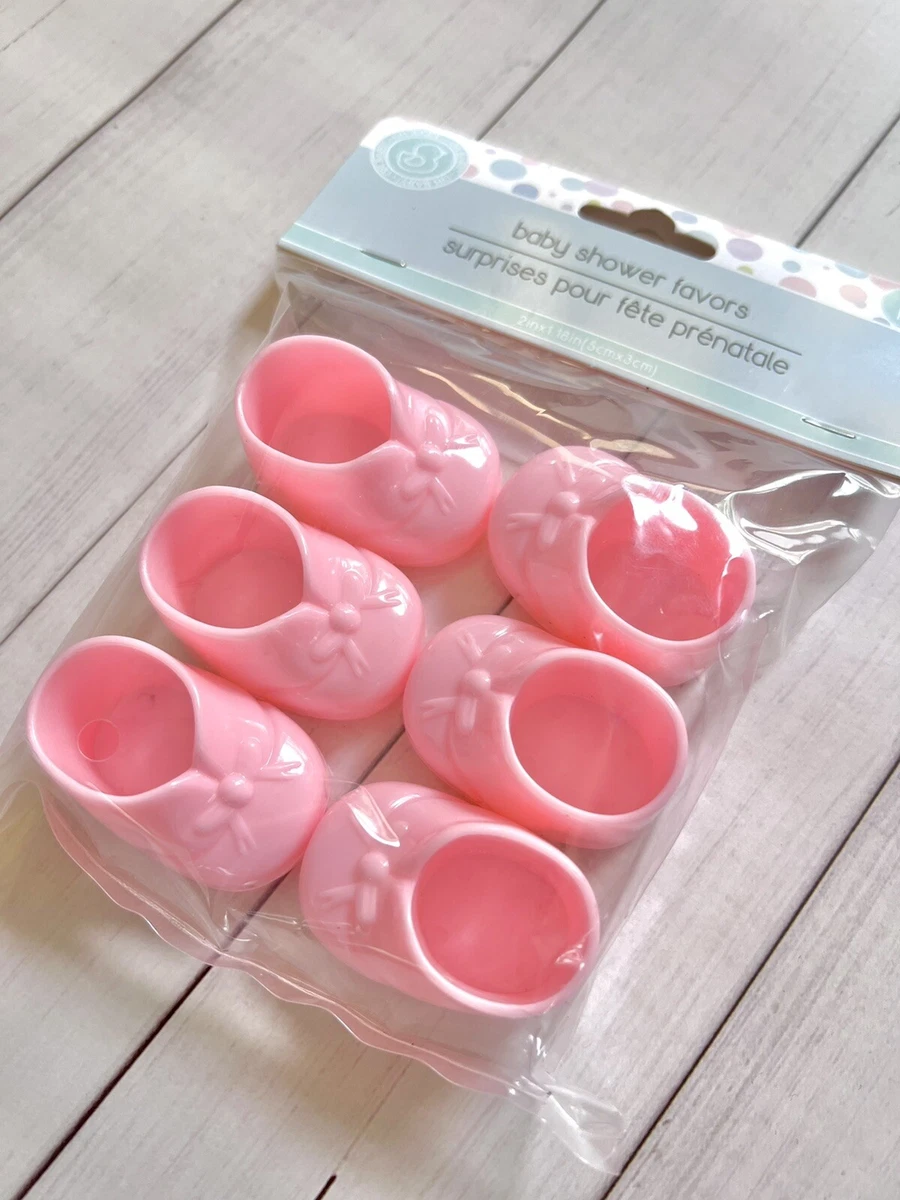 6 Plastic Baby Booties Shoes Mini Baby Shower Gifts Gender Reveal Favors  Decor