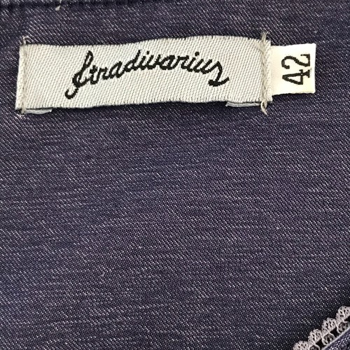 Stradivarius Dress Women's 42 Blue Sleeveless Sheath - Picture 7 of 9