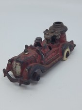 Antique Hubley Cast Iron 1934 Ford Fire Pumper Truck Original Missing 2 Tires