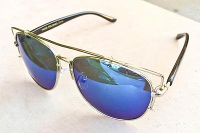 Occhiali Da Sole Metallo Lenti A Specchio Occhiali Da Sole Aviator Grandi Specchiati - Montatura Metallo Argento, Stile Rock Retrò Occhiali Da Sole UV400 - Foto 4