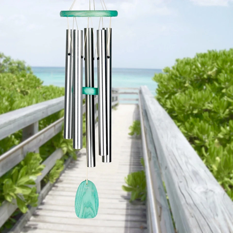 ¡NUEVO! "Campanas Woodstock BEACHCOMBER CHIME en madera de fresno verde graciosa, 24"" de largo" Foto 2 de 4