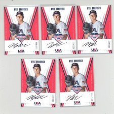 5 Card Lot 2019 panini Stars And Stripes Kyle Brnovich on card auto #/499 Balt