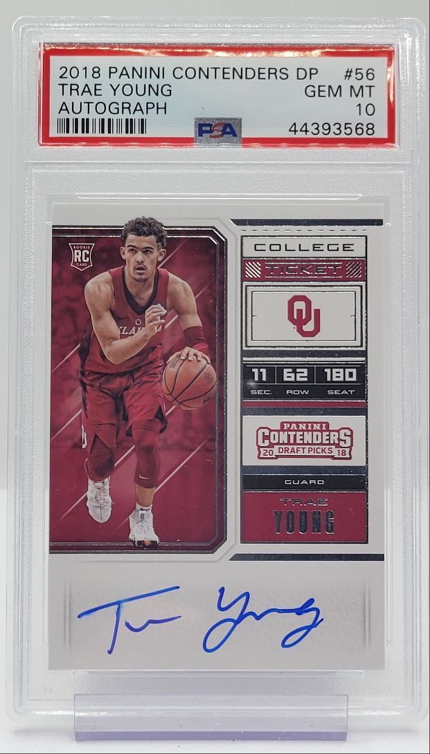 2018 CONTENDERS DRAFT COLLEGE TICKET ROOKIE TRAE YOUNG RC AUTO PSA 10 Q1048