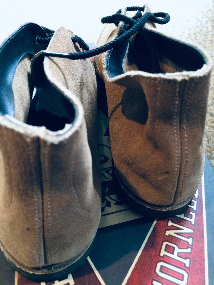 Botas/sapatos femininos vintage 1960 Ivy League Choco Late Malt camurça tamanho 6,5 B   - Imagem 4 de 4