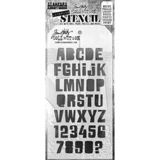 Scrapbooking Crafts Tim Holtz Layered Stencil Cut Out Alphabet 's 4.125" X 8.5"