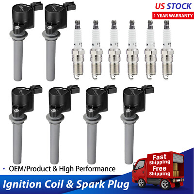6 Ignition Coil DG500 & Spark Plugs Pack For 2001-2008 Ford Escape Mazda Mercury