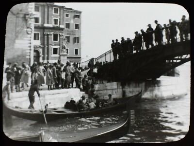 VINTAGE MAGISCHES LATERNENDIA KANALSZENE IN VENEDIG NR4 UM 1930 FOTO ITALIEN 