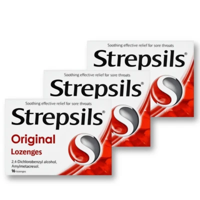 3 x 16 Strepsils Lozenges - Original Lozenges for Sore Throat