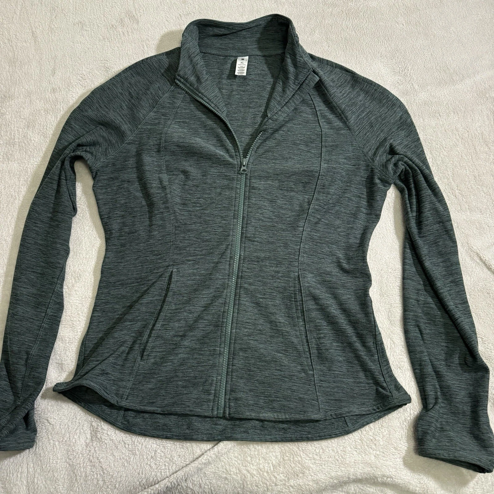 yogalicious full zip long sleeve thumbhole shirt
