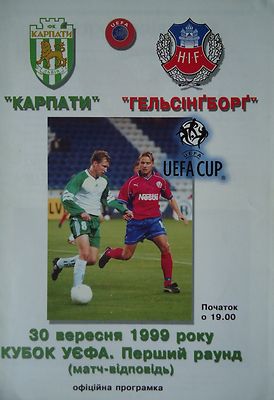 Programme UEFA Cup 1999/00 Karpaty Lviv v Helsingborg IF
