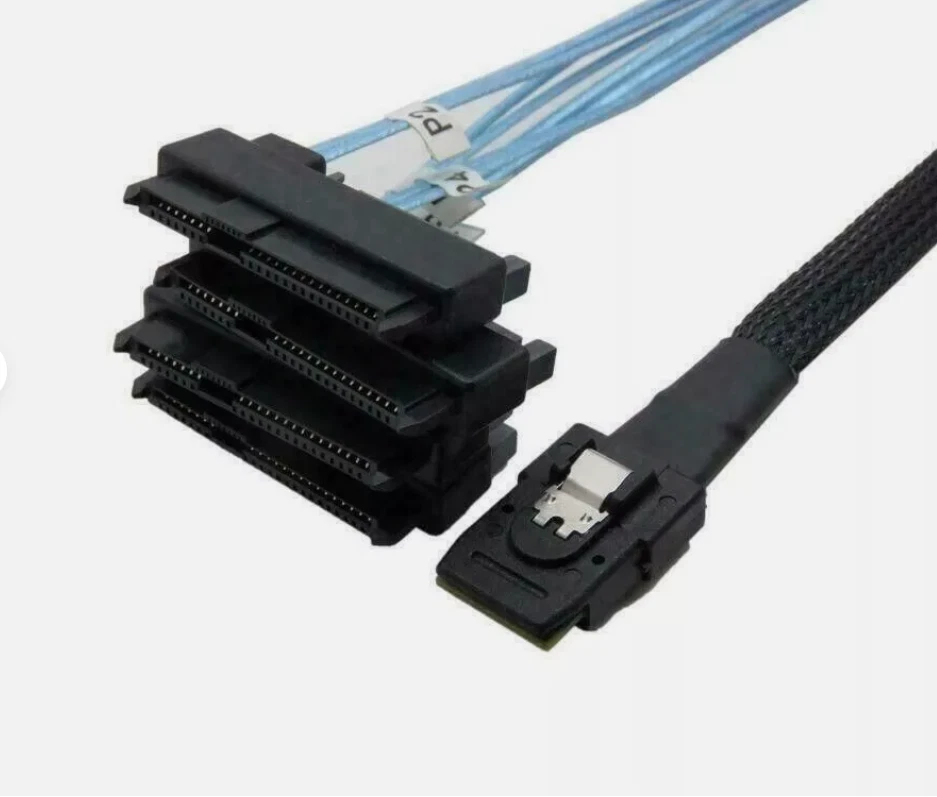 New Mini SAS 36P SFF-8087 to 4 SFF-8482 Connectors With SATA Power Cable 3FT 1M - Image 4 of 4