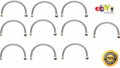 Plumbshop 3/8 in. Flare x 1/2 in. FIP x 16 in. Braided Stainless Steel Faucet Supply Line PLSF1-16A F - The Home Depot