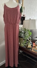 Old Navy Women’s Sz XL Maxi Tank Dress Striped Summer Tie Casual Cotton Pull On