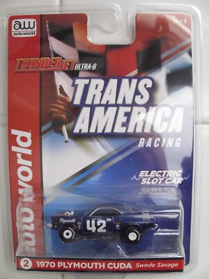 AUTO WORLD TRANS-AM AAR 1970 PLYMOUTH CUDA THUNDER JET ULTRA-G AURORA DASH TFX
