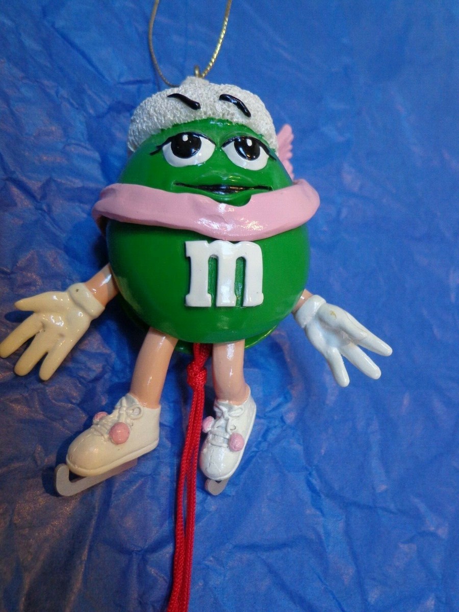 New Miss Green Skating M&M's World Pull Toy Puppet Christmas