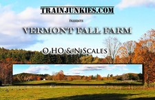 TrainJunkies Vermont Fall Farm Model Railroad Backdrop