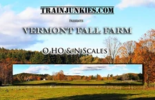 TrainJunkies Vermont Fall Farm Model Railroad Backdrop