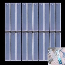 20 Pack Rectangle Silicone Bookmark Molds for DIY Epoxy Resin Making Mold Trays