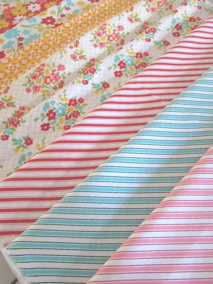 Mama's Cottage April Rosenthal Moda Paisley Vintage Retro Floral Flowers Stipes - Image 4 of 4