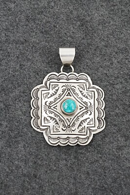 Turquoise & Sterling Silver Pendant - Arnold Blackgoat