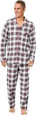 Family Pajamas Men's Cotton Knit Plaid Pajama Set Color Stewart Plaid Size M
