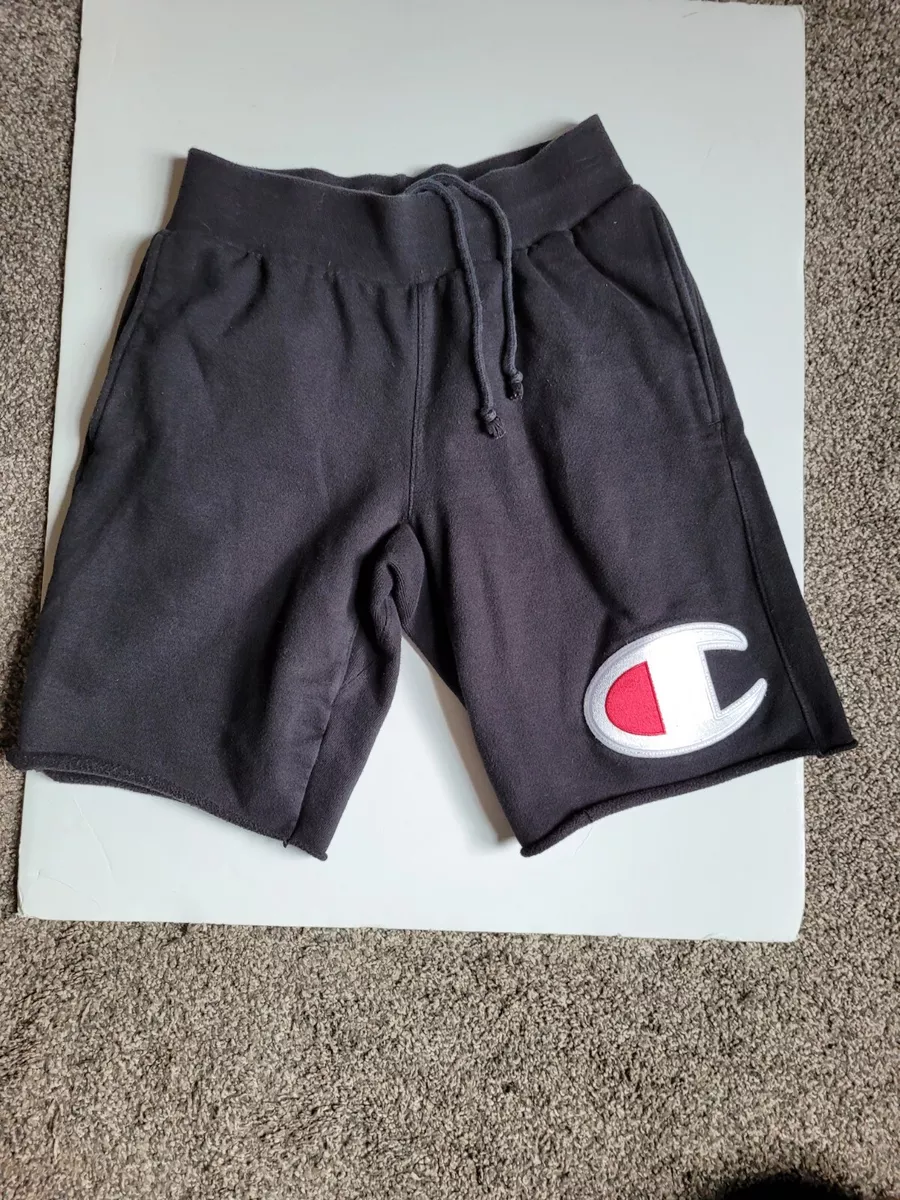 Champion Reverse Weave Sweat Shorts Mens Small S Big C Logo Black Athletic L1
