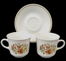Vintage Corelle By Corning INDIAN SUMMER 2 Cups and 1 Saucer