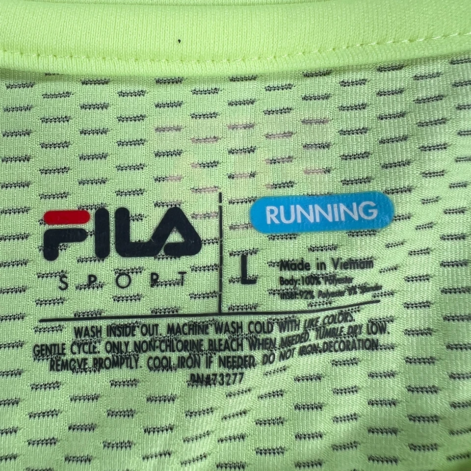 Camisa deportiva para correr Fila para mujer grande amarilla negra manga corta camiseta deportiva Foto 2 de 4