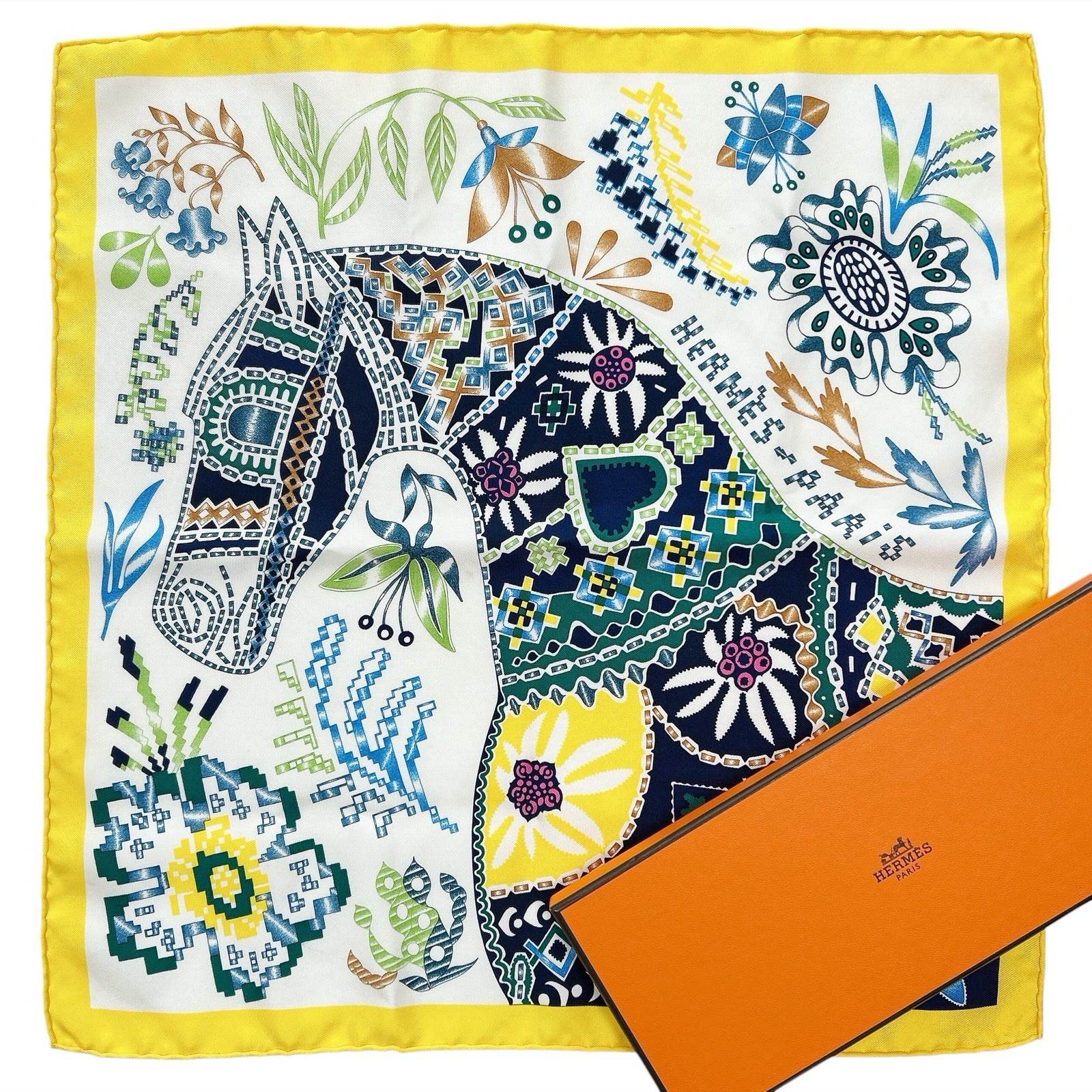 HERMES Carre 45 Silk Scarf 