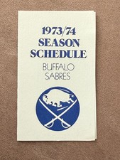 NHL 1973-74 BUFFALO SABRES Hockey Schedule ERIE COUNTY SAVINGS BANK