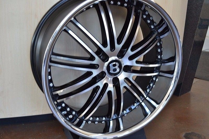 22-inch Premium Wheels for Bentley Continental GT GTC Spur GTX23 Black Machine