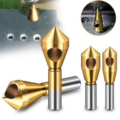 Countersink Drill Bit Set 1/2-1/4'' HSS 90° Chamfer Tool for Deburring Beveling