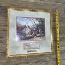 Thomas Kincade Morning Glory Cottage Matted Framed Print 14.2 X 14.2 In.COA