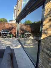 ANTHRACITE GREY WIDE SLIDING DOORS EXTERNAL DOUBLE GLAZED OUTWARDS PATIO SLIDERS