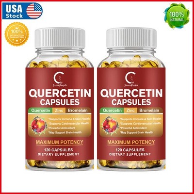 2x600mg Quercetin with Bromelain&Zinc - Natural Immune Support Supplement 120Pcs