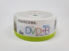 Memorex DVD+R Discs 20 Pk Lightscribe 16x 4.7GB 120min, New Factory Sealed Pk