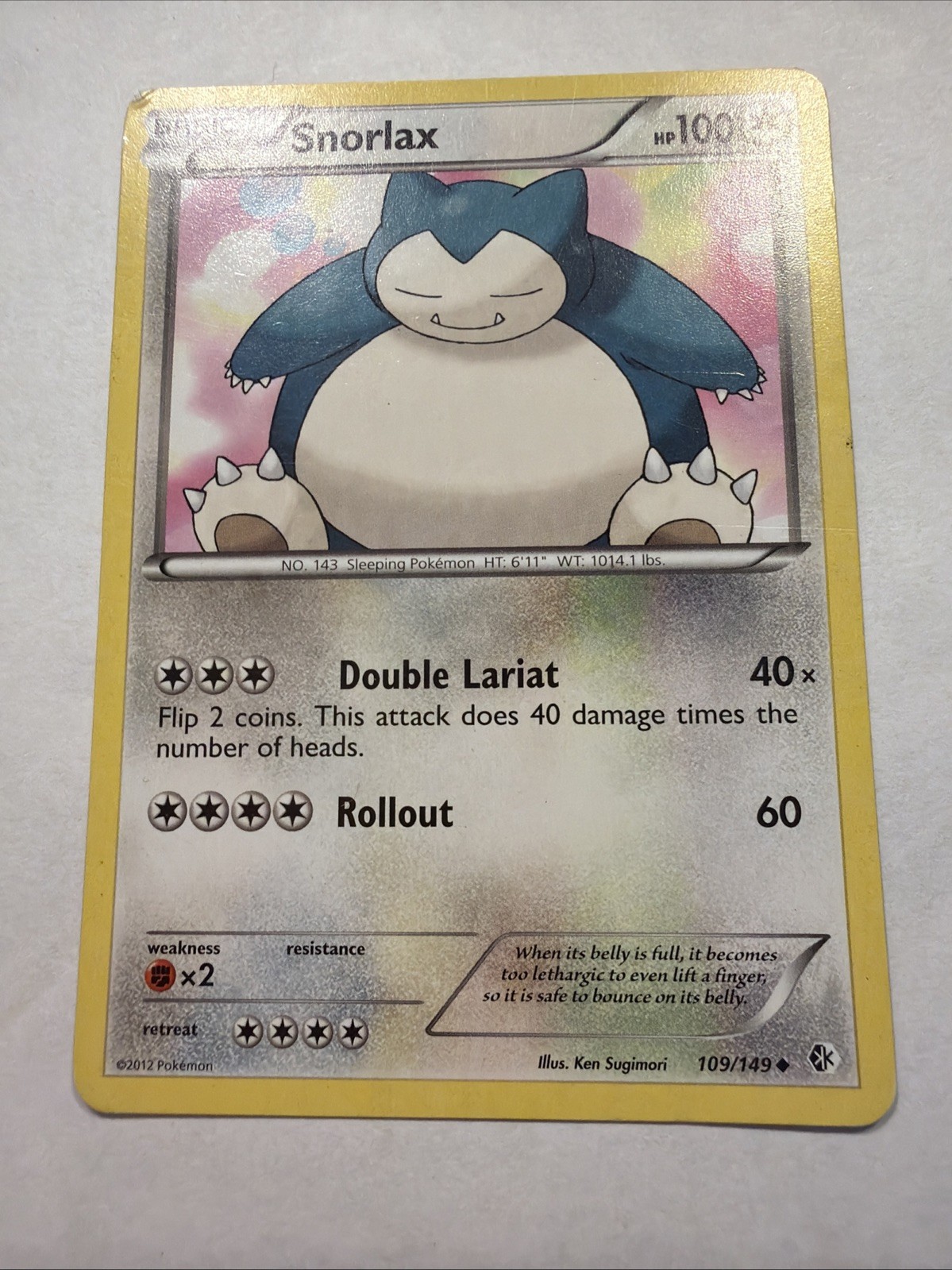 Snorlax 109/149 Uncommon Boundaries Crossed Pokemon Damaged