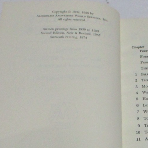 ALCOHOLICS ANONYMOUS 2nd Edition, 16th Printing, 1974, HC w/dj, w/ receipt, VG - Picture 9 of 18