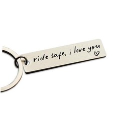 Graduation Gift for Her and Him,Inspirational Ride Safe Engraved Keychain