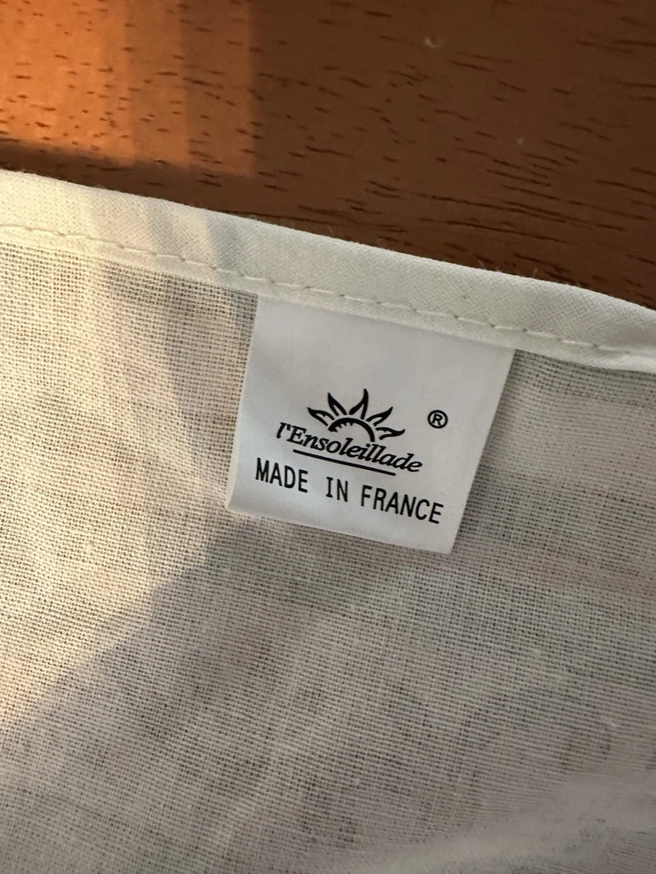 Wipeable Spill Resistant Made In France Light Green Olive Circular Tablecloth - Image 4 of 4