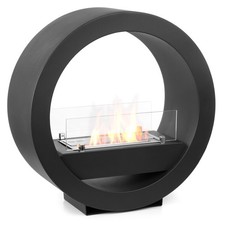 Standkamin 64 x 63 x 25 cm schwarz 1,5 L Kaminofen Indoor Outdoor Ethanolkamin