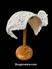 Vintage Ivory Lace Bridal Hat / Edwardian Headpiece / Handmade Fascinator