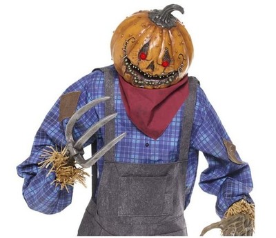 7 FT ANIMATED PUMPKIN SCARECROW HALLOWEEN ANIMATRONIC PROP