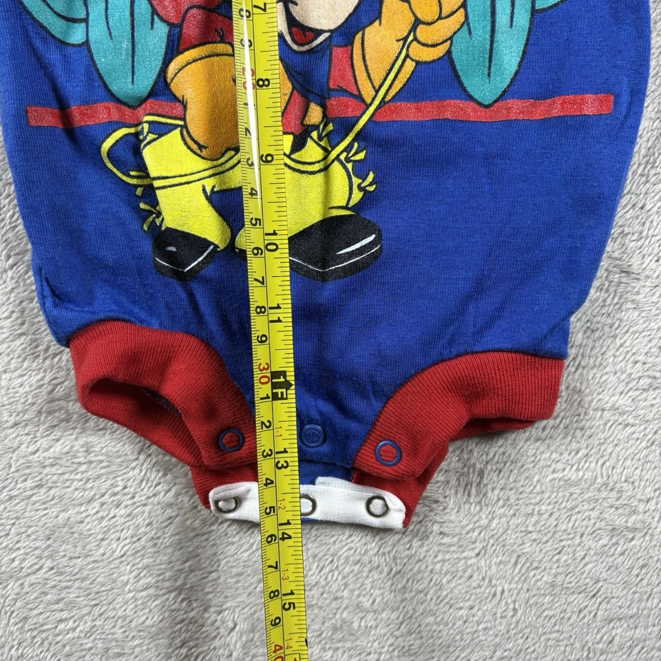 Conjunto Vintage Mickey Mouse Disney 6-9 Meses Rojo Azul Pijama Vaquero #2B Foto 4 de 4