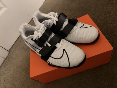 Nike Romaleos 4 Weightlifting Shoes White/Black Men s 11.5 Lace Strap CD3463